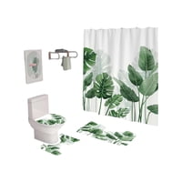 Mylhogar - Set De Baño 5 Piezas Cortina Mas Alfombras Mas Forro De Ducha