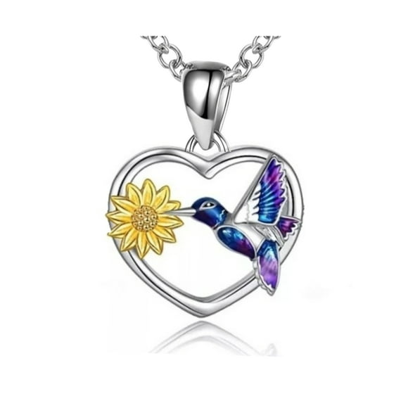 Collar colibrí girasol plata 925