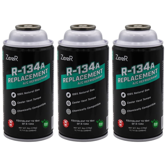 Refrigerante para aire acondicionado ZeroR R134a de reemplazo, 3 x 170 g, gas ecológico
