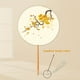 thumbnail image 1 of 1pc, Long-handled Round Silk Cloth Fan Chinese Wind Hand Fan Chinese Ancient Wind Translucent Silk Group Fan Hanfu Cheongsam Dress Up Accessories, 1 of 3