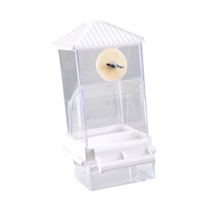Ioensy - Alimentador De Pájaros Anti Salpicaduras De Comedero De Loro Resistente Para Periquito Cockatiel Finch Blanco