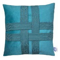 Elizabeth Peper - Funda Cojin Decorativo Diseño Cintas Turquesa 45X45