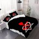 thumbnail image 1 of Three-Piece Gothic Rose and Heartagram Art Printed Duvet Cover Set Duvet Cover + Pillowcases, 1 of 1