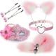 thumbnail image 1 of 4pcs Couple Flirting Kit - Fox Ear Headband, Tail Anal Plug, Eye Mask, and Nipple Clamp - Sexy Cosplay Costume for Passionate Play, 1 of 3