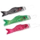 thumbnail image 4 of 3 Piezas Manga De Viento Japonesa Carpa Bandera Koi Nobori Pez Vela Rosa Verde Negro 100 Cm, 4 of 5