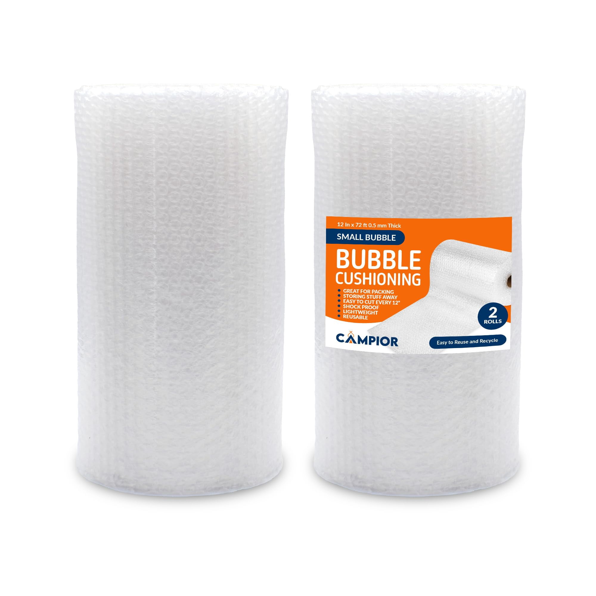 Plástico De Burbujas Campior, Paquete De 2 Rollos, 9,1 M, Burbuja Pequeña