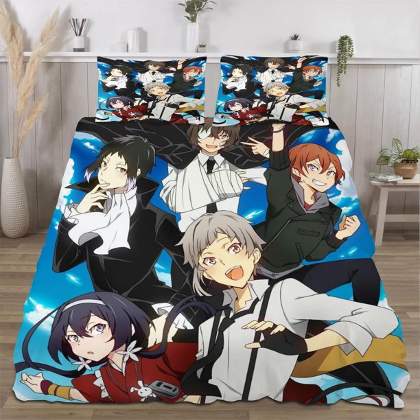 Bungo Stray Dogs Quilts for Queen Bed Bedspreads,Soft Bed Quilt Lightweight Bedspread,Quilted Coverlet