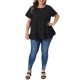 thumbnail image 2 of Agnes Orinda Camisetas de Mujer Tallas Grandes para el Día de San Patricio en la Escuela o Universidad, Dobladillo en Capas, Cuello Redondo, Manga Corta, Blusa Casual de Verano Flowy 4X Negro, 2 of 6