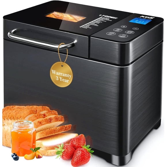 Máquina para hacer pan KBS MBF-011, 710 W, acero inoxidable, 17 en 1, 2 libras