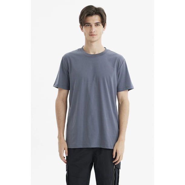 Polera Hombre Long Fit Básica Gris Oscuro- ll