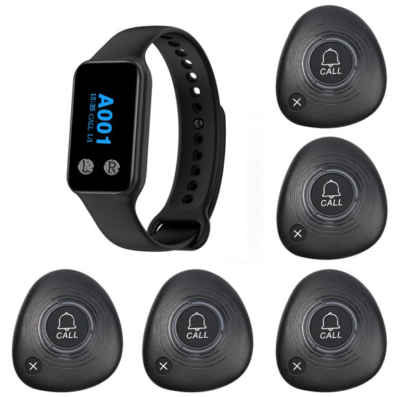 Sistema de buscapersonas inalámbrico para restaurante WNKRUN con reloj impermeable