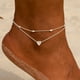thumbnail image 2 of 2-Piece Stackable Adjustable Dainty Anklet Set - Perfect for Summer Beach Accessorizing!, 2 of 4