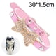 thumbnail image 2 of Collar de moda de cuero con baño de diamantes y anillas para paseos con cachorros, gatos, cachorros y gatitos., 2 of 5