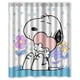thumbnail image 1 of Cortina de ducha con diseño de perro Snoopy, divertida y linda caricatura, con ganchos, tamaño 60 x 72 pulgadas, 1 of 3