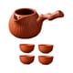 thumbnail image 1 of Tetera De Cerámica Con Juego De Tazas Duradera Con Asa Lateral Para La Cocina Del Hogar Del Hotel Rojo, 1 of 5
