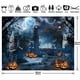 thumbnail image 1 of 1pc Spooky Halloween Graveyard Backdrop - 7x5ft Polyester Photography Backdrop with Pumpkin Lanterns and Moon - Perfect for Kids Parties and Birthdays, 1 of 4