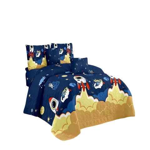 Genérico - Quilt Cubrecama De Verano Plaza Y Media Infantil Azul 06