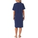 thumbnail image 3 of Camisón Midi de Manga Corta para Mujer INSPIRE CHIC con Abertura Lateral Casual Vestido de Descanso Talla 2XL Azul, 3 of 6
