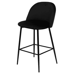 Moboi - Piso De Bar Taburete Velvet 66Cm Terciopelo Negro