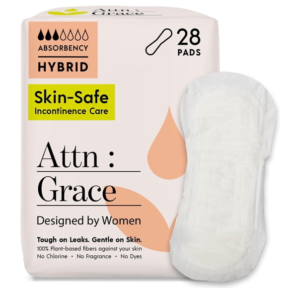 Almohadillas para incontinencia ATTN: Grace Hybrid para mujer, paquete de 28