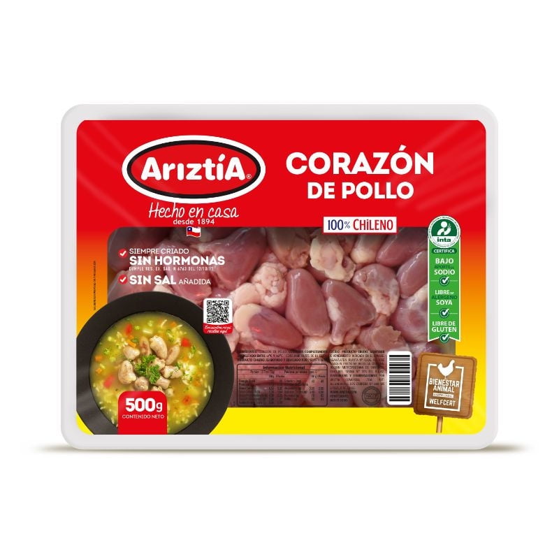 Corazón De Pollo 500 g Ariztia