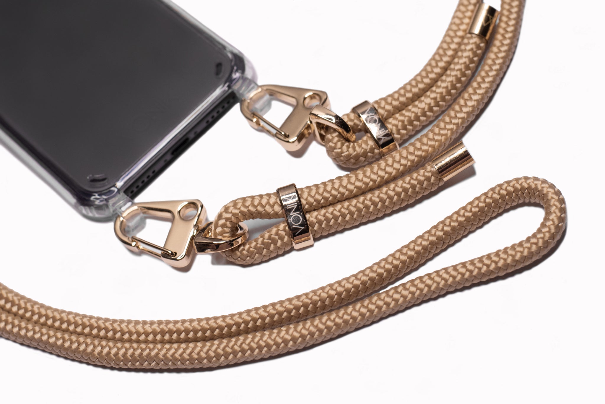 Vonik - Carcasa Transparente Con Cordón Doraado Iphone 13 Pro