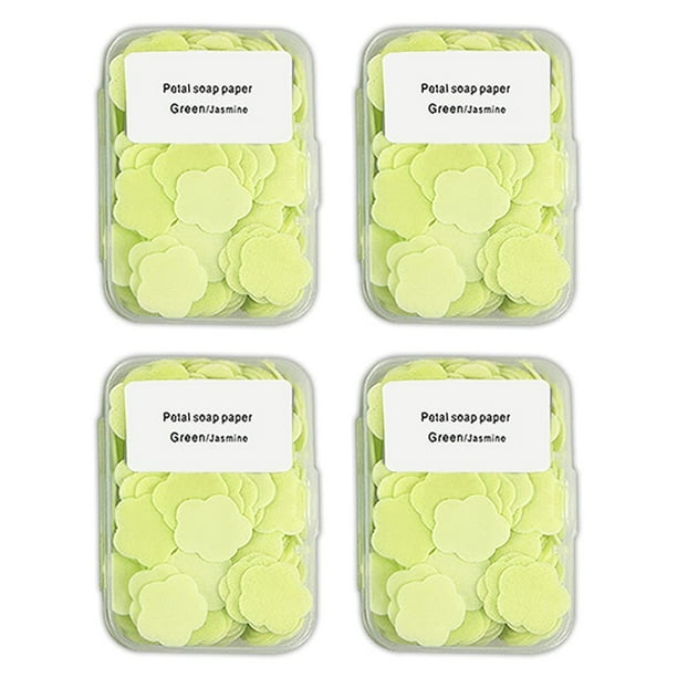 400 hojas de jabón, hojas de papel de jabón portátiles y solubles para el lavado y la limpieza de manos (juego de 4 cajas)
