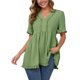 thumbnail image 1 of INSPIRE CHIC Blusas de Maternidad para Mujeres Boho con Volantes Cuello en V Mangas Cortas Camisas Sueltas y Fluidas Ropa Casual 2025 Verde 2XL, 1 of 6