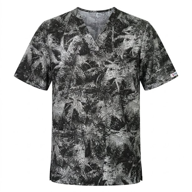 Delantal elasticado hombre tela estampada. Gris. Art. 657