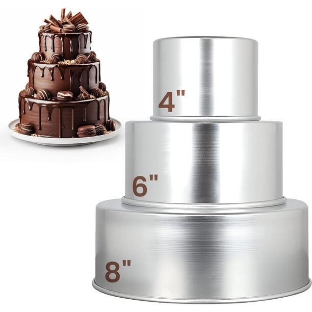 Aunt Shannon's Kitchen - Set de moldes redondos altos para torta, 4, 6 y 8 pulgadas