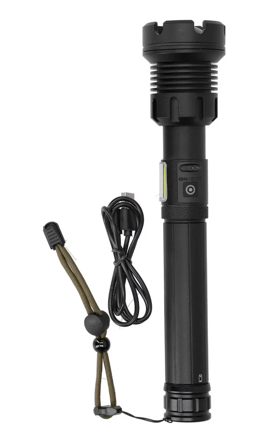 Genérico - Potente Linterna Con Zoom Led Xhp90, Power Bank 7 Modos Color De La Linterna Blanco Hielo Color De La Luz Blanco