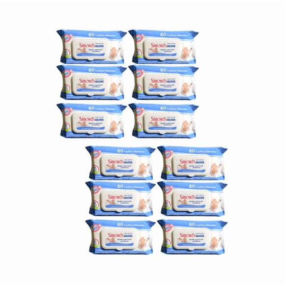 Pack 12 Toallitas Húmedas Simonds Gloss 60 Unidades