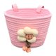 thumbnail image 2 of Cesta Delantera Para Bicicleta Infantil De 12 A 16 Pulgadas, Tejida Con Cuerda De Algodón, Color Rosa, 2 of 5