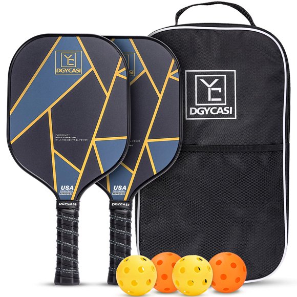 Palas de pickleball YC DGYCASI 2025 de fibra de carbono, paquete de 2 con bolsa