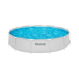 Piscina Bestway Redonda Steel Pro Deluxe Gris 3.66Mx76Cm Gris Tamano Unico