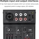thumbnail image 2 of Equipo de grabación mezclador de audio de 5 canales Mezclador de audio compacto de 5 canales Consola de mezcla de sonido Interfaz de audio USB Ecualizador de 2 bandas Efecto de eco incorporado para gr, 2 of 7