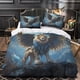 thumbnail image 3 of Juego de ropa de cama con funda nórdica de león, estampado 3D, funda de edredón con funda de almohada para niños, funda de colcha de microfibra suave, funda de cama con cremallera, 3 piezas,, 3 of 3