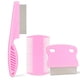thumbnail image 1 of Peine antipulgas Jegtew para perros y gatos con mango de goma rosa, 1 of 7