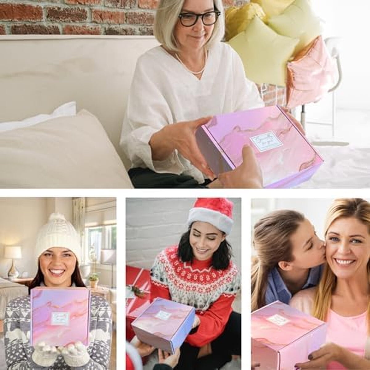 Vyseglobal - Caja Regalo Mujer 9 Piezas Spa Vaso Tarmico Calcetines Rosa