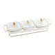 thumbnail image 3 of Bandeja Para Refrigerios Con Tapa Tazón Para Servir Aperitivos Aperitivos Nueces Fácil Almacenamiento 3 Rejillas Blanco, 3 of 5