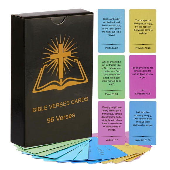 Tarjetas inspiradoras de escritura Lapsia, miniversículo bíblico, 48 unidades