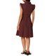thumbnail image 3 of INSPIRE CHIC Vestido Camisero de Mujer con Mangas Cortas, Cuello en Punta, Cinturón en la Cintura, Botones, Vestido Medio, Rojo Vino, Talla L, 3 of 6