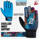thumbnail image 4 of Guantes de portero ZASH talla 5 (9‑12 años) azul cian 4 mm látex, 4 of 6