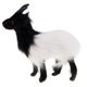 thumbnail image 1 of mini simulación cabra animal felpa ni?os juguete árbol de navidad decoración negro blanco, 1 of 5