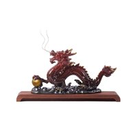 Bothyi - Estatua De Dragón Feng Shui, Decoración De Mesa De Cerámica Para Oficina, Dormitorio, Estante Rojo