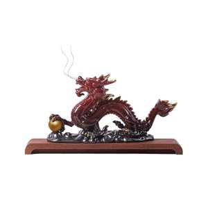 Bothyi - Estatua De Dragón Feng Shui, Decoración De Mesa De Cerámica Para Oficina, Dormitorio, Estante Rojo