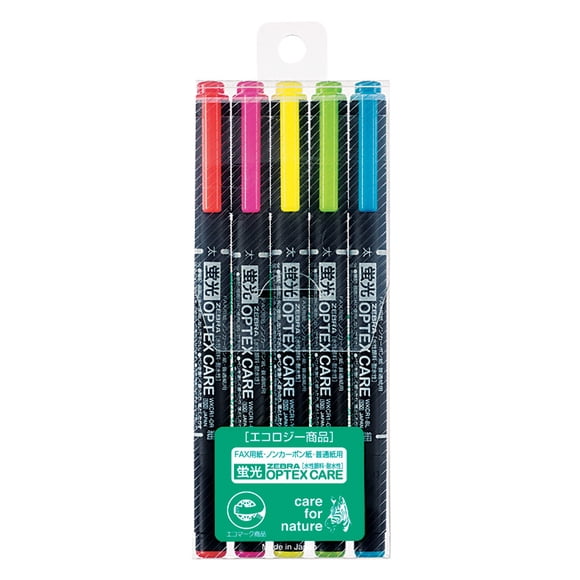 Resaltadores Zebra WKCR1-5C de 5 colores Optex Care