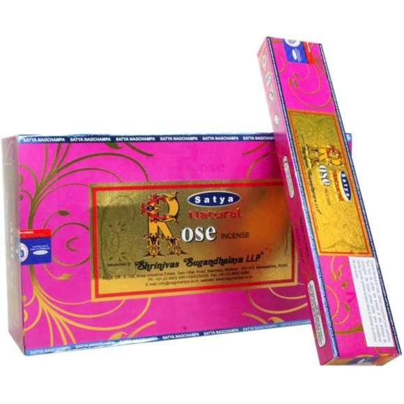 Incienso Satya Natural Rosa 15g x 12 Cajas