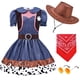 thumbnail image 1 of Disfraz de Vaquera para Niñas ZZIHAN con Sombrero y Pañuelo, 1 of 8