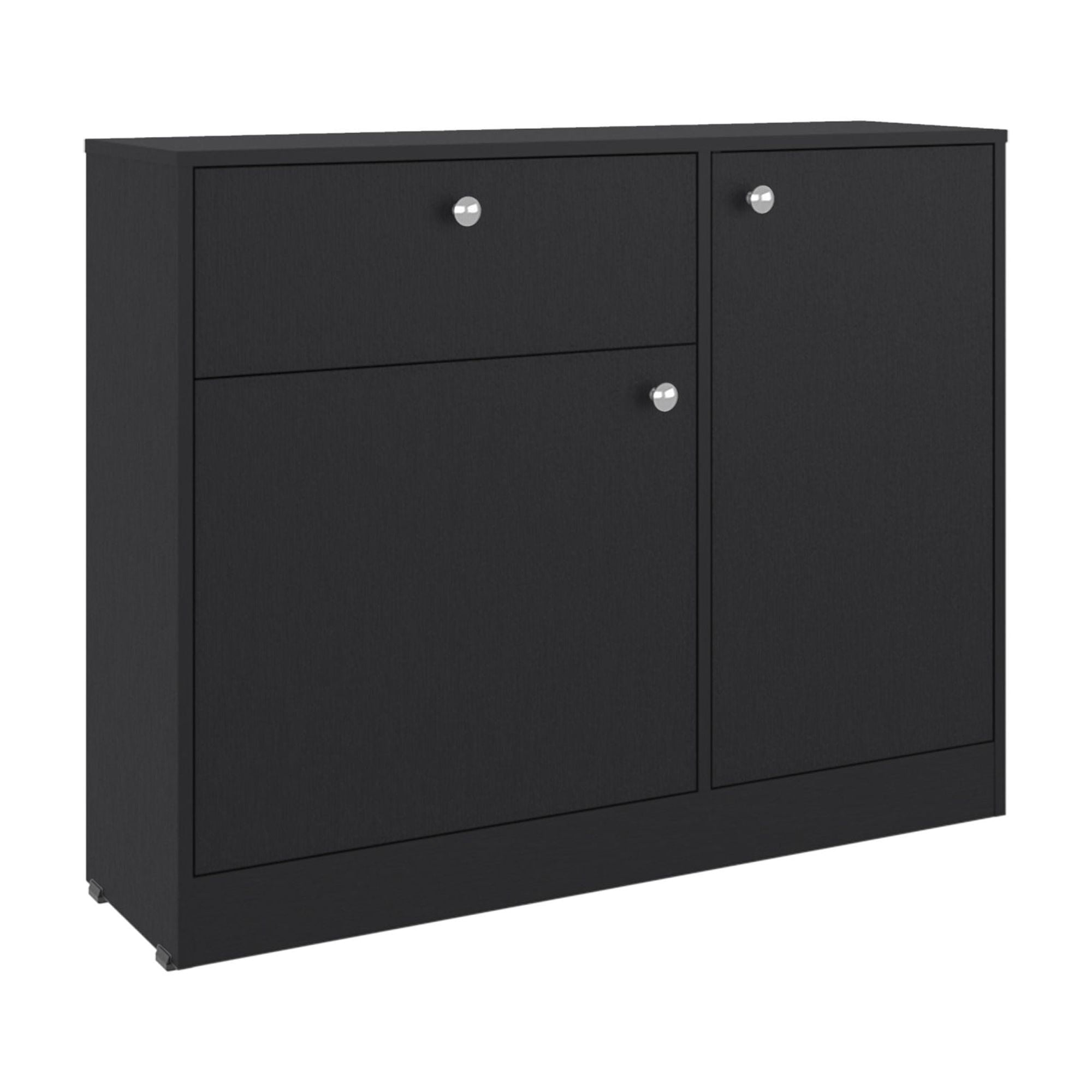 Fmfurniture - Comoda 2 Puertas 80x100x30,2 Cm Negro